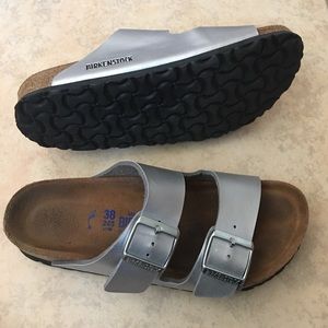 Birkenstock Soft Footbed Metallic Silver 38